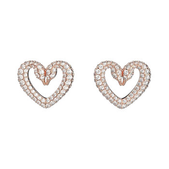 White Una stud earrings Heart
