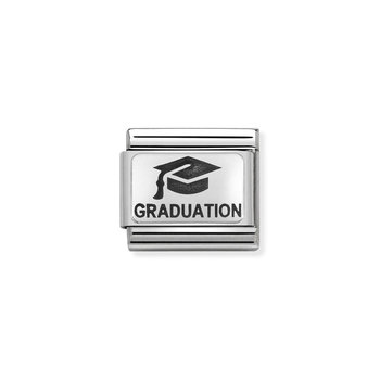 Nomination Link Graduation made of Stainless Steel and Sterling Silver with Enamel