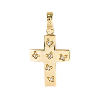 14ct Gold Cross with Zircon