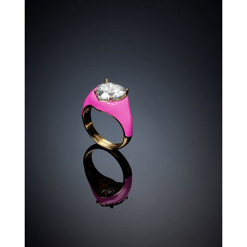 Δαχτυλίδι CHIARA FERRAGNI Love Parade από κράμα μετάλλων επιχρυσωμένο 18Κ με ζιργκόν (No 16)