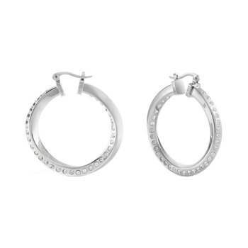 GUESS Hoops Don't Lie Stainless Steel Earrings with Zircons