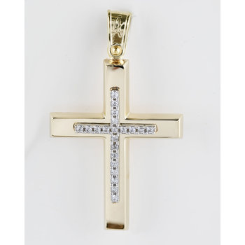 14ct Two-Toned Gold Cross