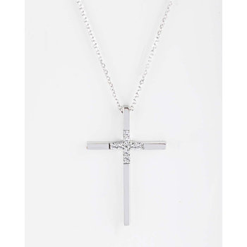 9ct White Gold Cross with