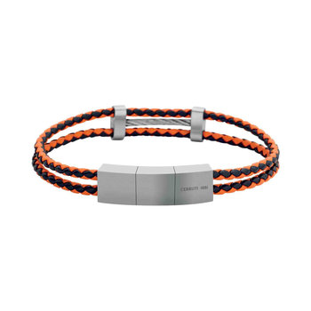 CERRUTI Strings Stainless Steel and Leather Bracelet
