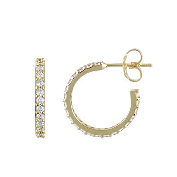 14ct Gold Hoops with Ζircons