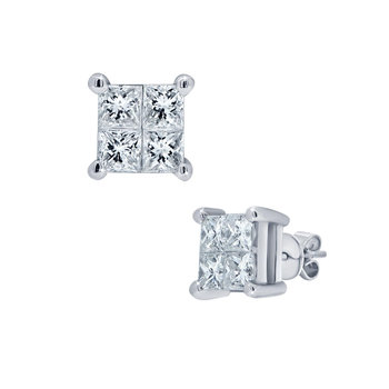 18ct White Gold Earrings with