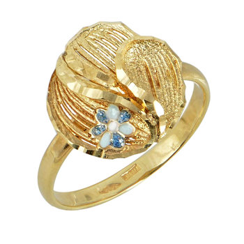 14ct Gold Ring with Enamel by
