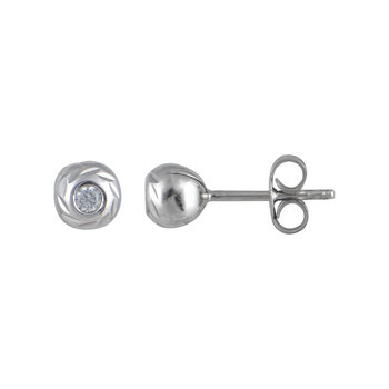 9ct White Gold Earrings with