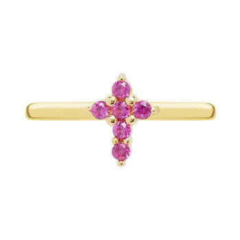 Δαχτυλίδι DOUKISSA NOMIKOU Ruby Cross Ring Pave (One Size)