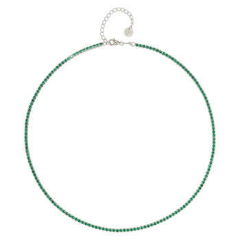 Κολιέ DOUKISSA NOMIKOU Emerald Tennis Necklace Silver