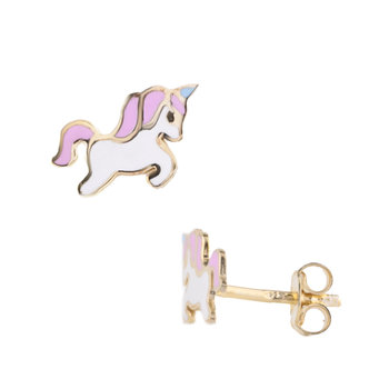 Gold plated Silver Earrings with Unicorn by Ino&Ibo