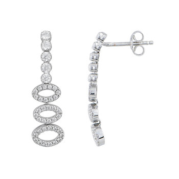 14ct White Gold Earrings with