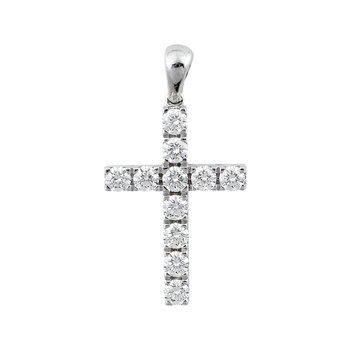 18ct White Gold Cross with