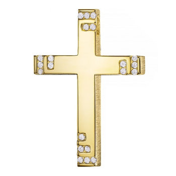 14ct Gold Cross with Zircons