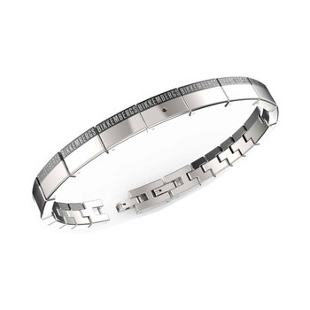 BIKKEMBERGS Band Stainless Steel Bracelet with Diamonds