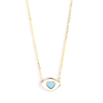 14ct Gold Eye Necklace with