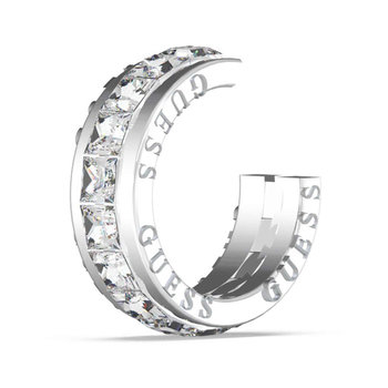 GUESS Crazy Stainless Steel Single Hoop Earring with Zircons