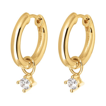 ESPRIT Belle Gold Plated Sterling Silver Hoop Earrings with Zircons
