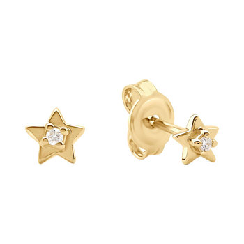 ESPRIT Star 18ct Gold Plated Sterling Silver Earrings with Diamond