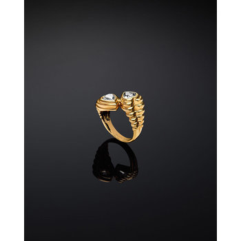 CHIARA FERRAGNI Bold Gold-plated Ring with Zircons (Νo 12)