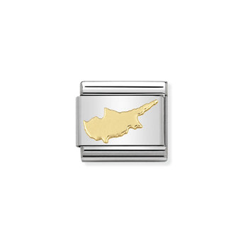 Σύνδεσμος (Link) NOMINATION 'Κύπρος' από ανοξείδωτο ατσάλι και χρυσό 18K