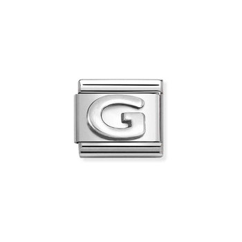 Σύνδεσμος (Link) NOMINATION 'G' από ανοξείδωτο ατσάλι και ασήμι 925
