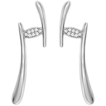 JCOU Hug Rhodium Plated Sterling Silver Earrings with Zircons