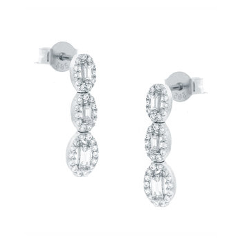 14ct White Gold Earrings with Zircons by SAVVIDIS