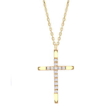 Βαπτιστικός σταυρός κολιέ SAVVIDIS από χρυσό 18Κ με διαμάντια