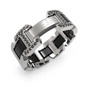 GUESS Montecarlo Stainless Steel Men's Ring with Zircons (No 66)