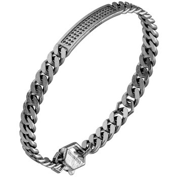 BIKKEMBERGS Skin Stainless Steel Bracelet with Diamonds