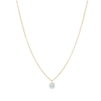 18ct Gold Floating Diamond Necklace with Diamond by SAVVIDIS