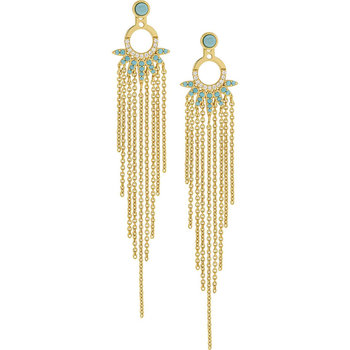 BREEZE Gold Plated Sterling SIlver Earrings with Crystals and Zircons
