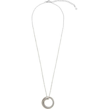 BREEZE Rhodium Plated Sterling Silver Necklace with Zircons