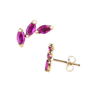 9ct Gold Earrings with Zircons by SAVVIDIS