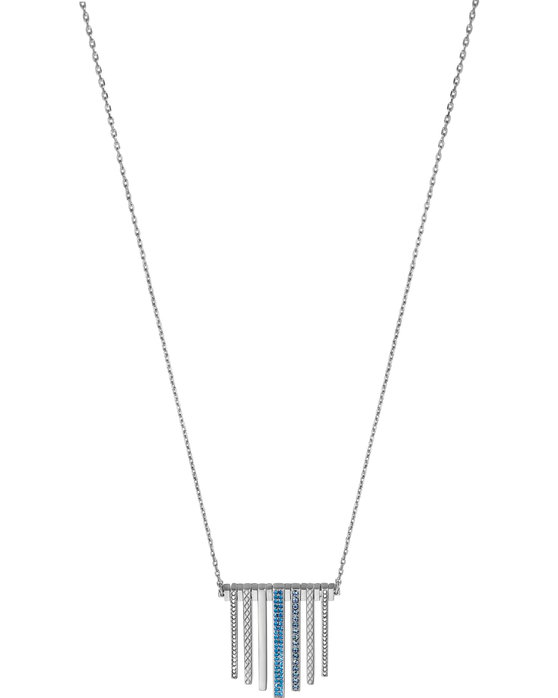 Just CAVALLI Glam Chic Stainless Steel Necklace With Sapphire Colored Crystals