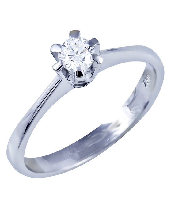 Μονόπετρο δαχτυλίδι SAVVIDIS από λευκόχρυσο 18Κ και διαμάντι (No 54)