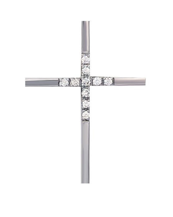 Βαπτιστικός σταυρός SAVVIDIS από λευκόχρυσο 18Κ με διαμάντια