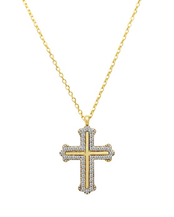 Βαπτιστικός σταυρός SAVVIDIS από χρυσό 14Κ με ζιργκόν