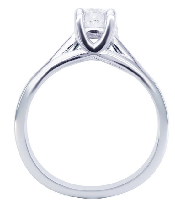 Μονόπετρο δαχτυλίδι FaCad'oro από λευκόχρυσο 18K με διαμάντια (Νο 54)