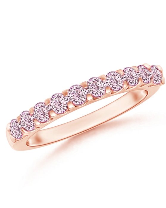 Δαχτυλίδι σειρέ μισόβερο SOLEDOR από ροζ χρυσό 14Κ με ζιργκόν (No 54)