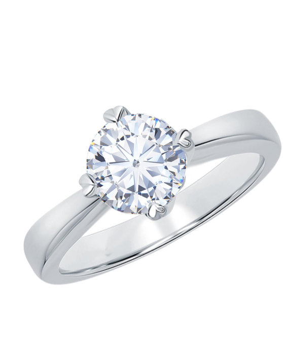 Solitaire Ring 18ct White Gold by SAVVIDIS with Diamond (No 54)