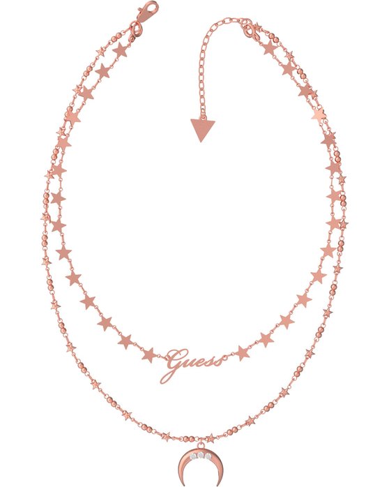 GUESS necklace with moon, stars, logo and zircon