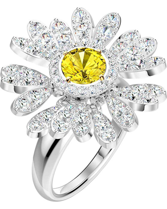 SWAROVSKI Compined Metal Yellow Eternal Flower Ring (No 52)