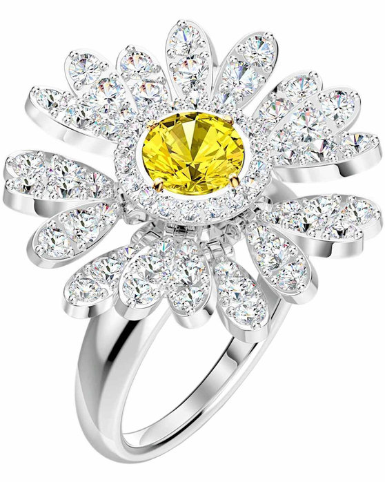 SWAROVSKI Compined Metal Yellow Eternal Flower Ring (No 58)