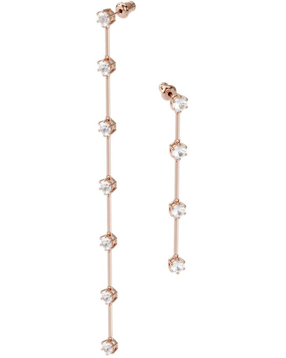 SWAROVSKI Constella Asymmetrical White Rose Gold Plated Earrings