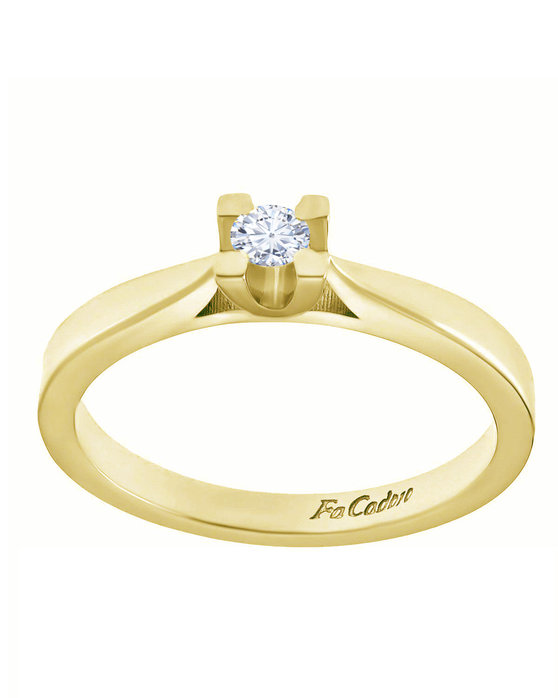Μονόπετρο δαχτυλίδι FaCad'oro από χρυσό 18K με διαμάντι (Νο 55)