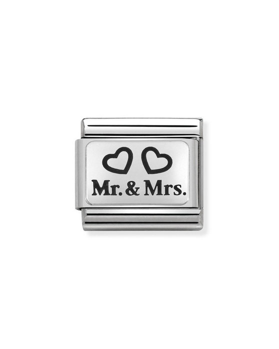 Σύνδεσμος (Link) NOMINATION - ΚΑΡΔΙΑ Mr & Mrs σε ασήμι 925
