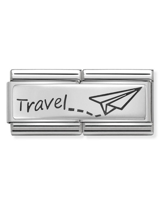 Διπλός σύνδεσμος (Link) NOMINATION - TRAVEL και ΣΑΙΤΑ σε ασήμι 925
