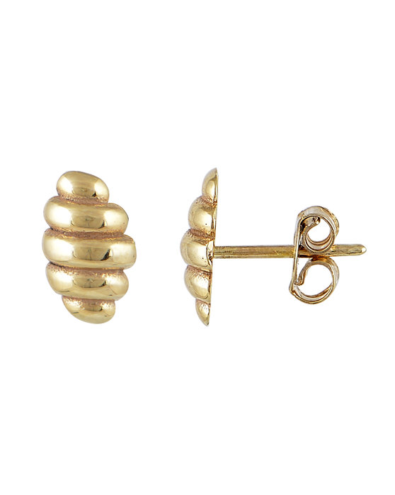 Earrings 14ct Gold in Oval Shape by SAVVIDIS